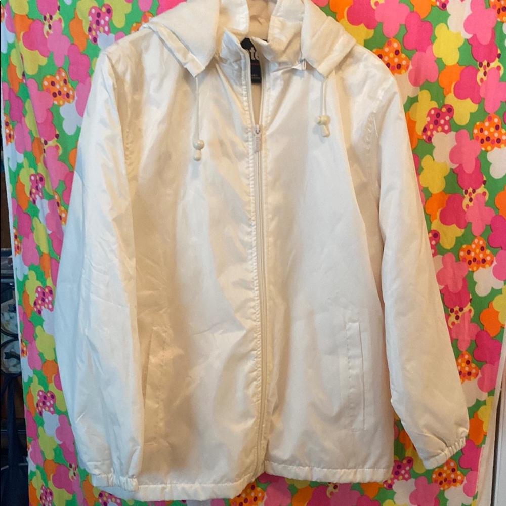 Totes Cream Puffer Jacket with Hood and Relaxed Fit